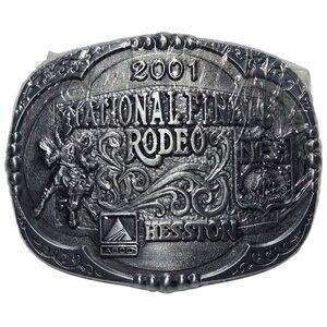 2001 NFR Belt Buckle Hesston National Finals Rodeo NOS Vintage Cowboy Western